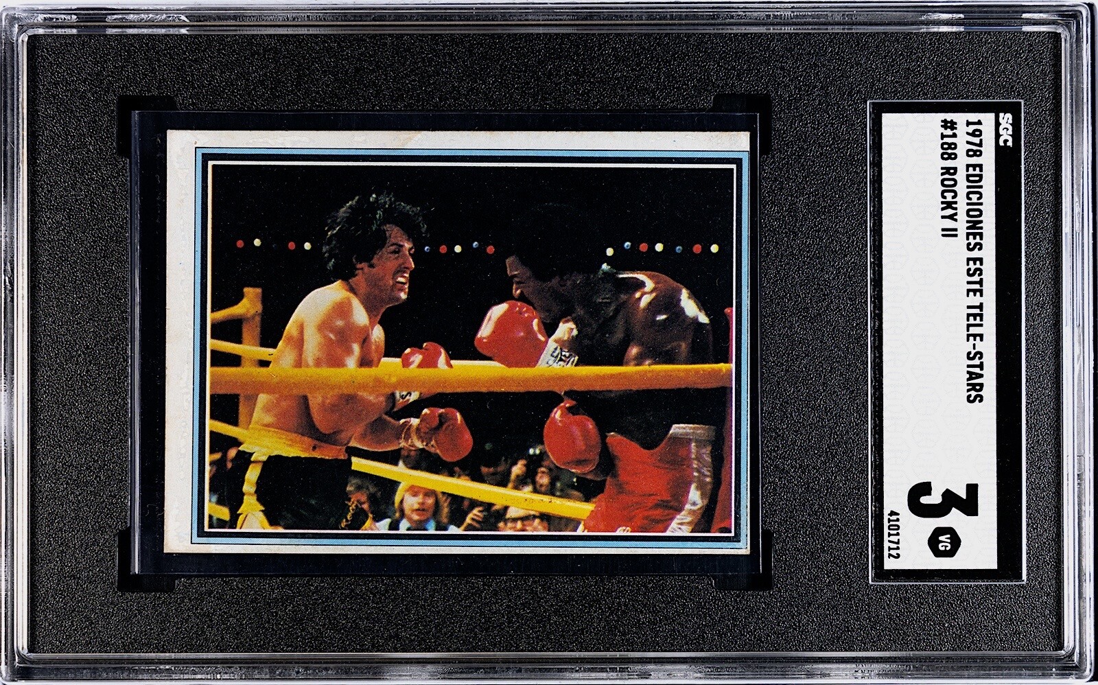 1978 ROCKY II Card #188 ULTRA RARE Tele Stars READ Rocky Balboa Apollo Creed