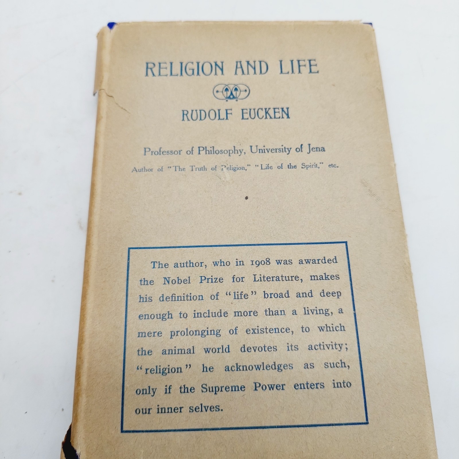 Religion and Life by Rudolf Eucken 1912 Hardcover Book Religion and Life by Rudolf Eucken 1912 Hardcover Book