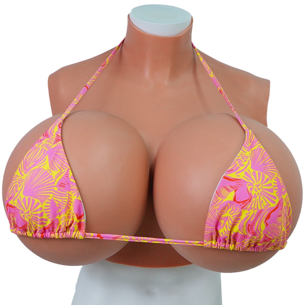 Fake Boobs Silicone Breast Forms Breastplate Tan Color For Crossdresser X Cup