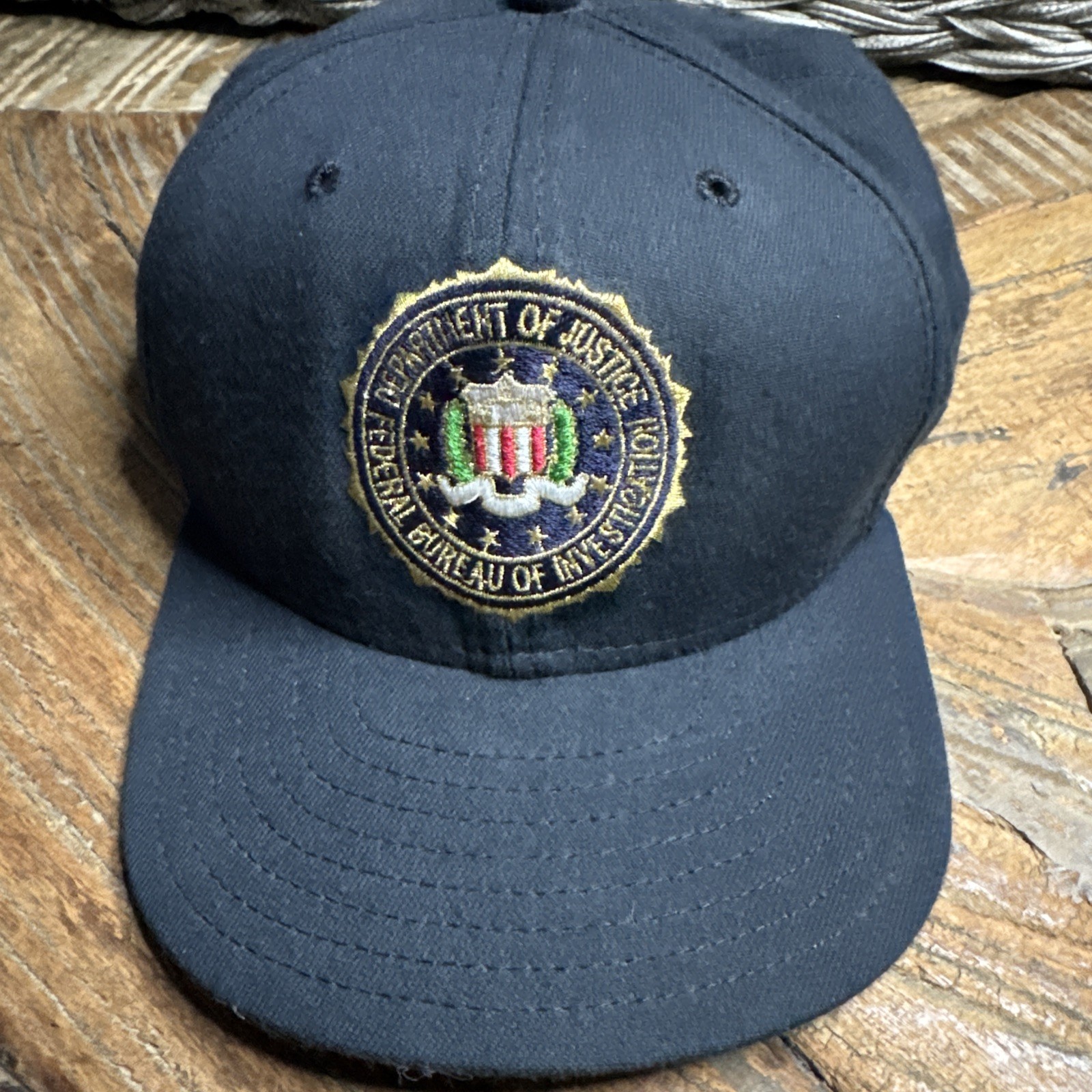 Department of Justice FBI Logo Baseball Hat New Era Medium Large EUC Department of Justice FBI Logo Baseball Hat New Era Medium Large EUC