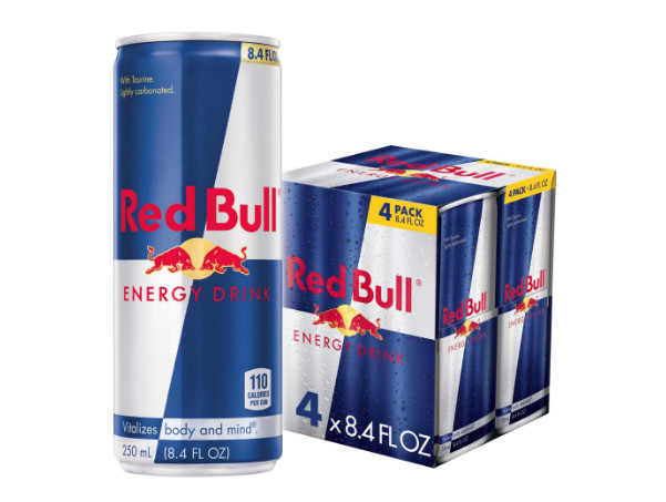 Red Bull Energy Drink, 80mg Caffeine, 8.4 fl. oz., Pack of 4 Cans