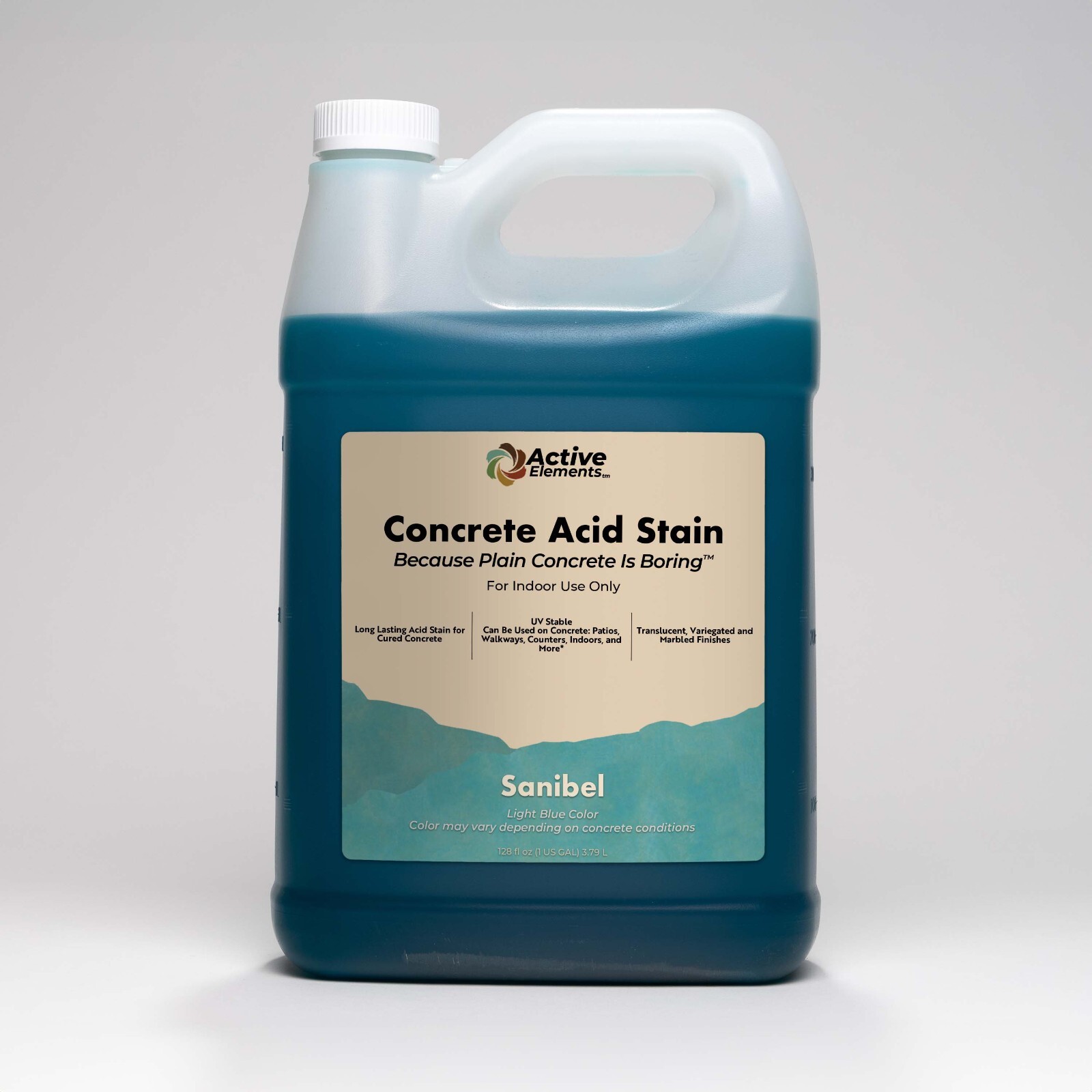 Concrete acid stain interior  light blue 1 gallon Sanibel