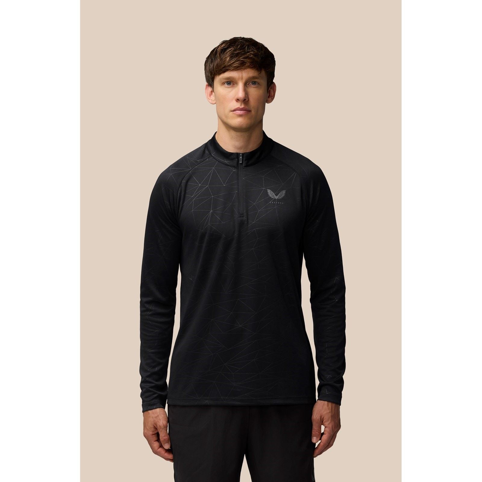 Castore Adapt Training 1/4 Zip Top Polyester Men\'s Black Activewear T-Shirts