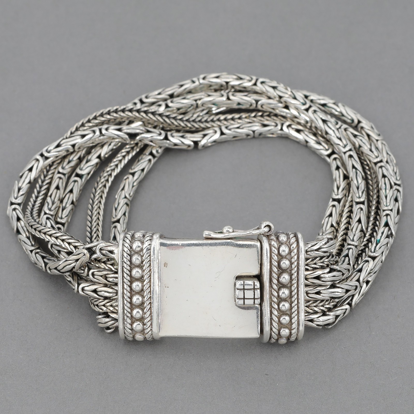 Vintage Silpada Sterling Byzantine Foxtail Six Chain GO GORGEOUS Bracelet B1452