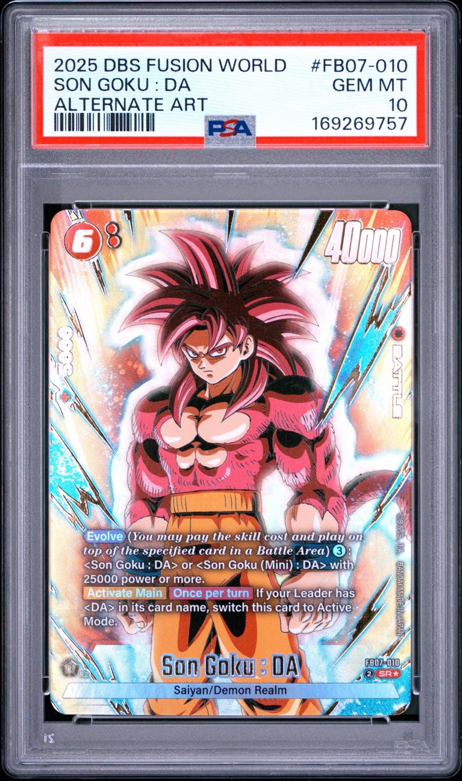 2025 DRAGON BALL SUPER CARD FUSION WORLD FB07-010 SON GOKU : DA PSA 10 2025 DRAGON BALL SUPER CARD FUSION WORLD FB07-010 SON GOKU : DA PSA 10