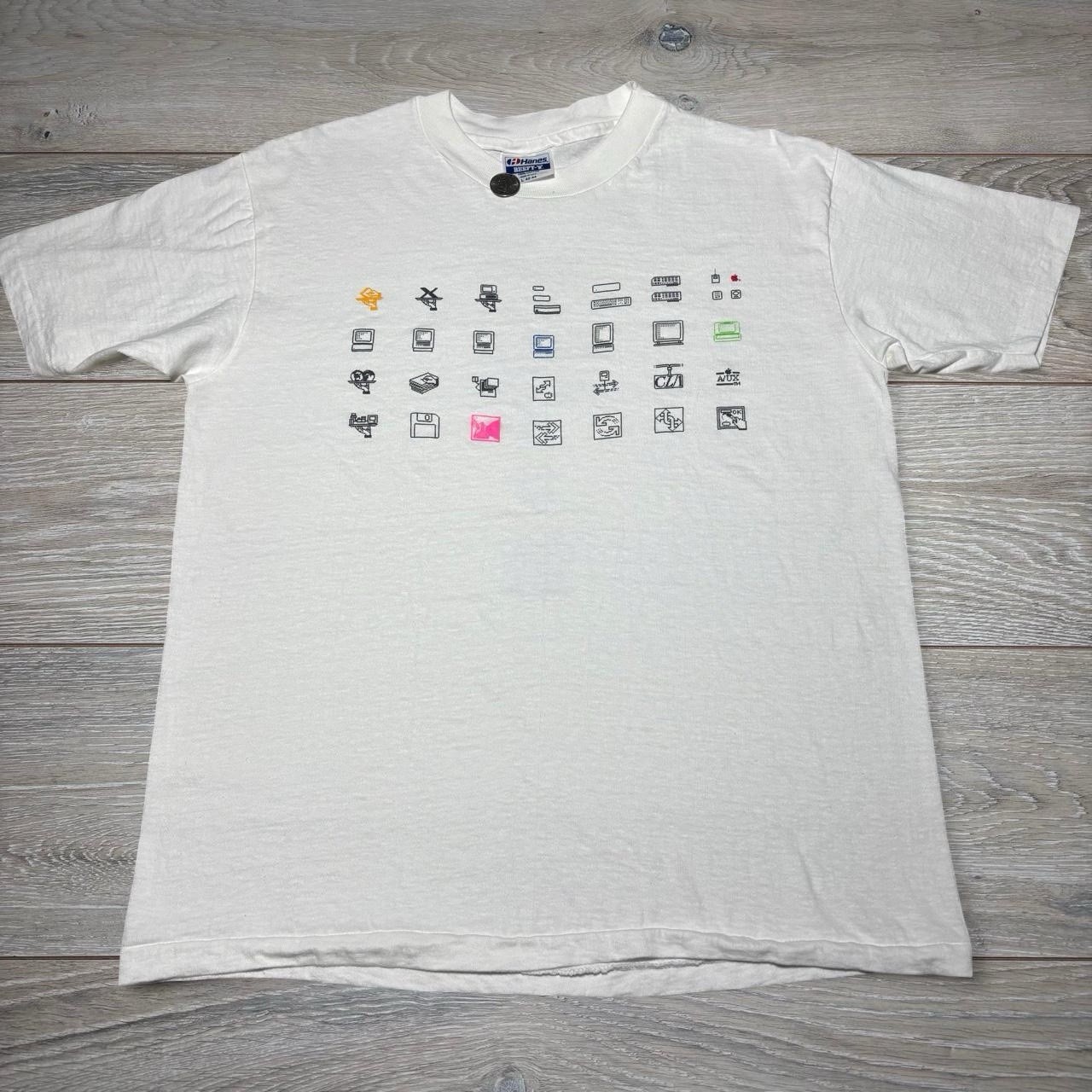 Vintage 1989 Apple Computer Pixels White Shirt (Size Large) Vintage 1989 Apple Computer Pixels White Shirt (Size Large)