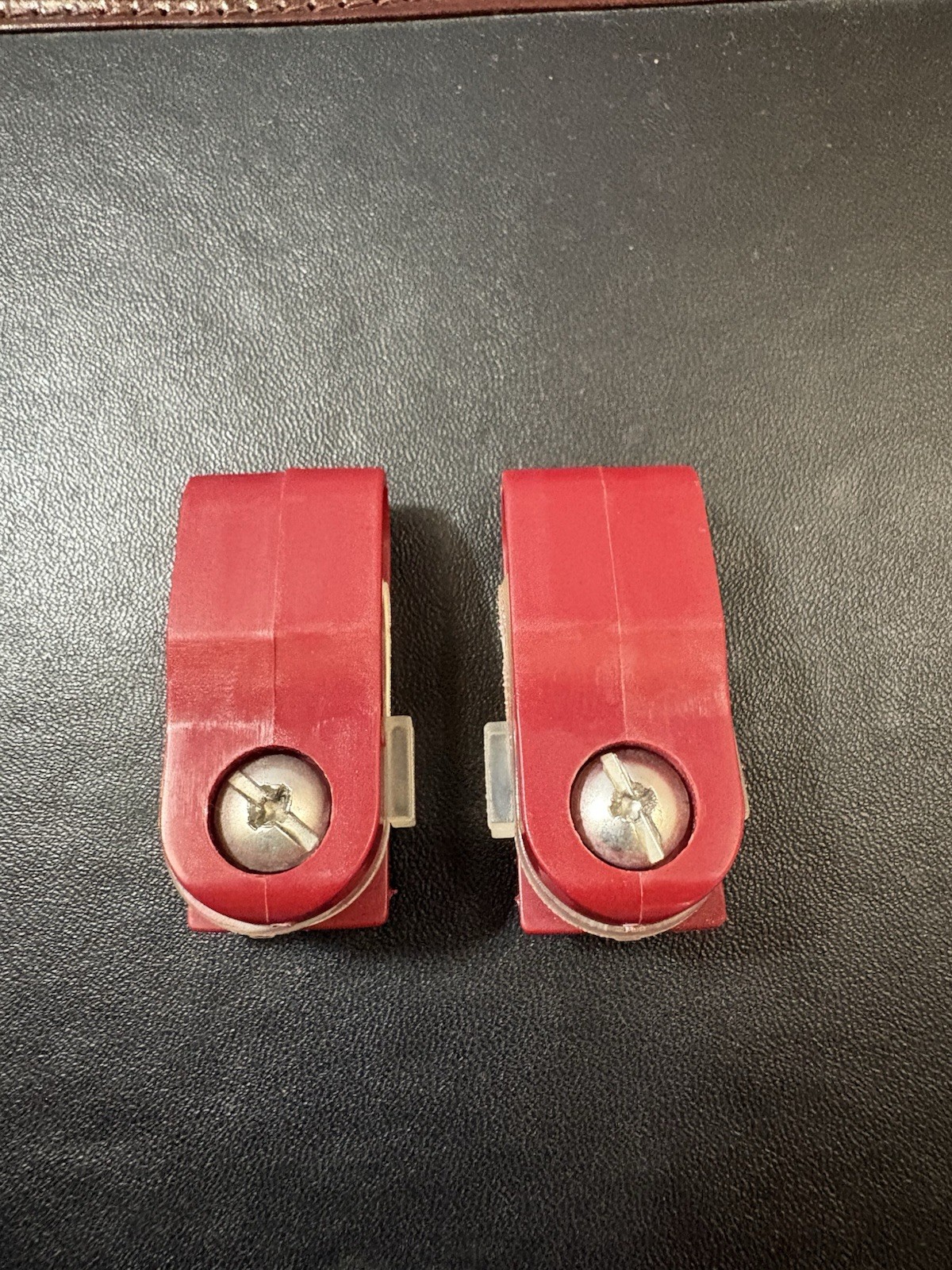 VINTAGE Molded Cardinal Shock Blockers Game Used FOOTBALL HELMET Decals