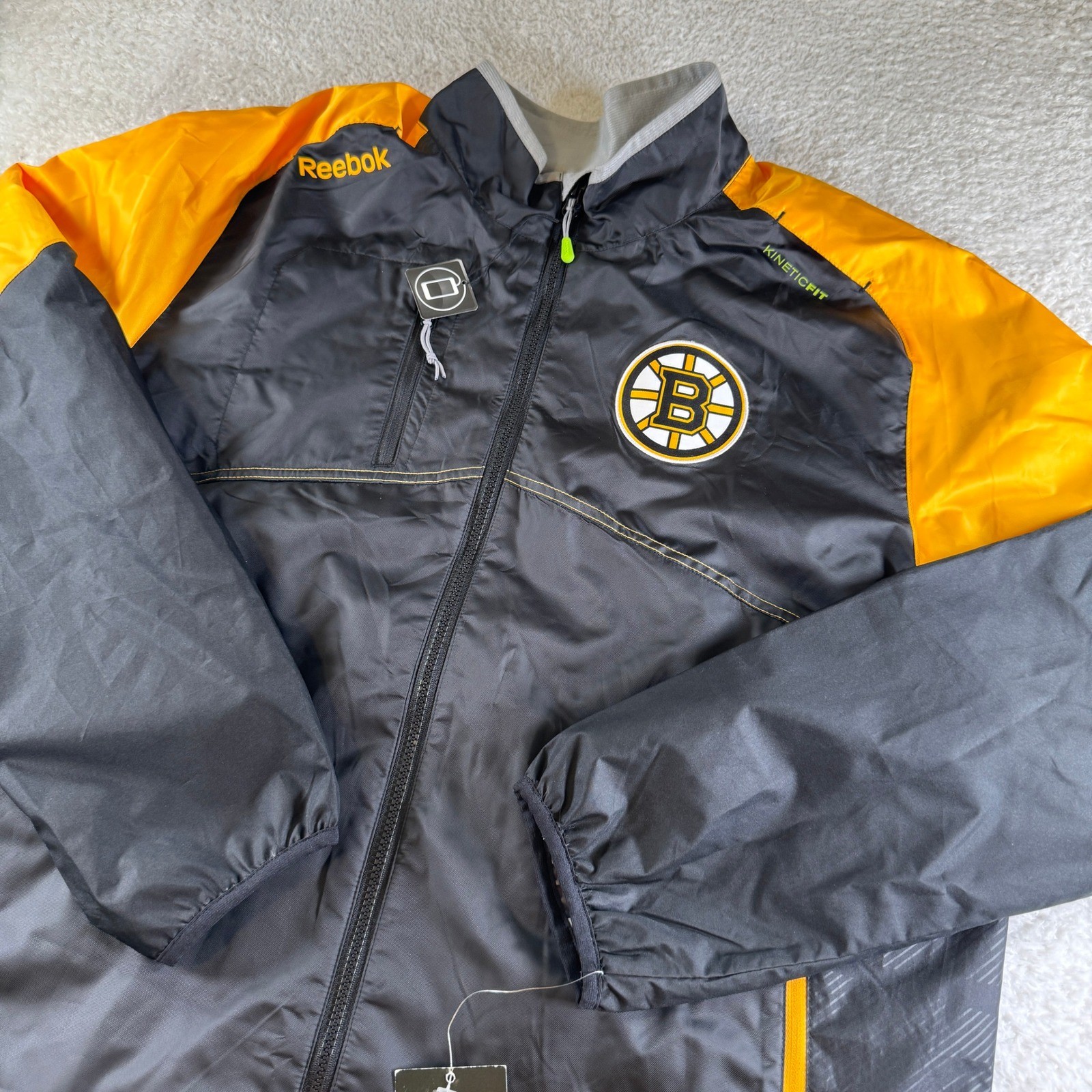 Reebok Boston Bruins Jacket Mens Large Black Gold NEW NHL Center Ice Collection
