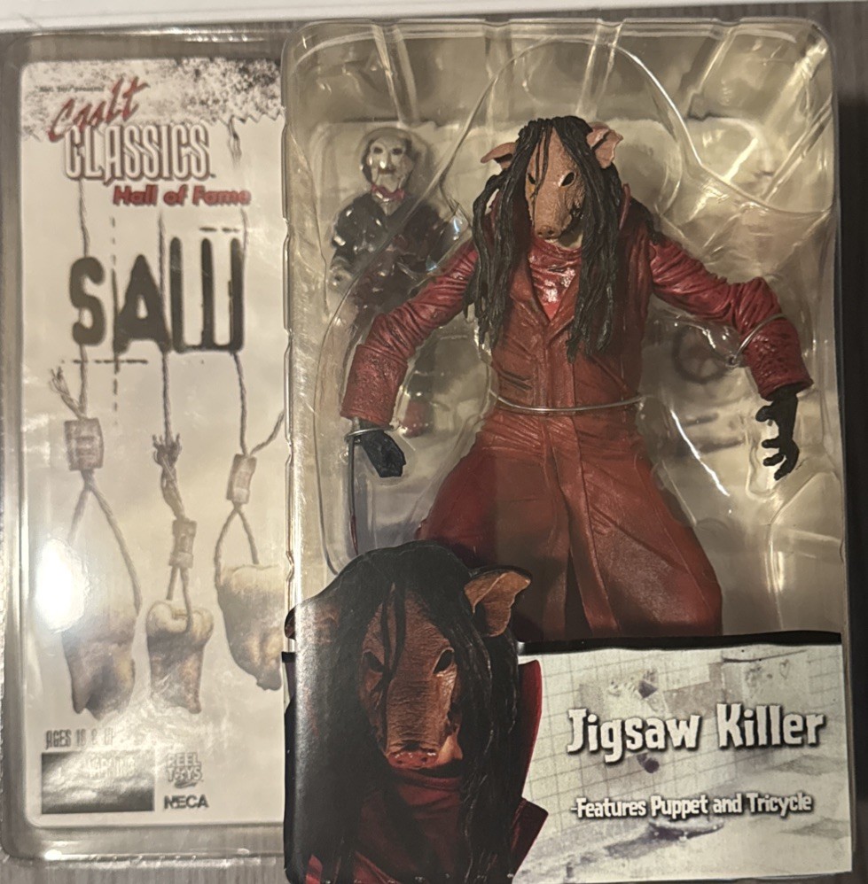 NECA Cult Classics Hall of Fame SAW III Jigsaw Pig Mask Sealed Action Figure