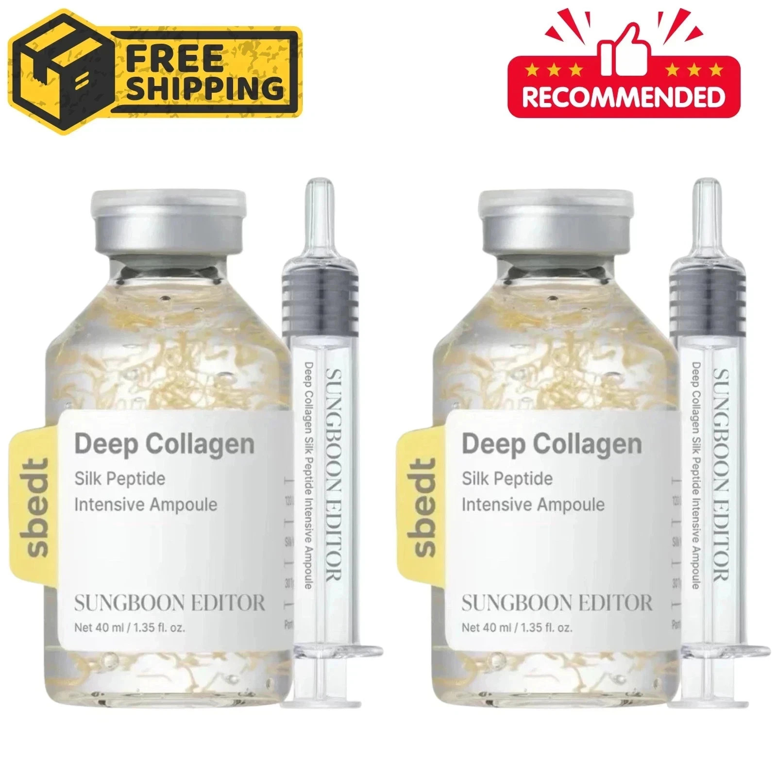 (2 Packs) SUNGBOON EDITOR Deep Collagen Silk Peptide Intensive Ampoule (40ml)new