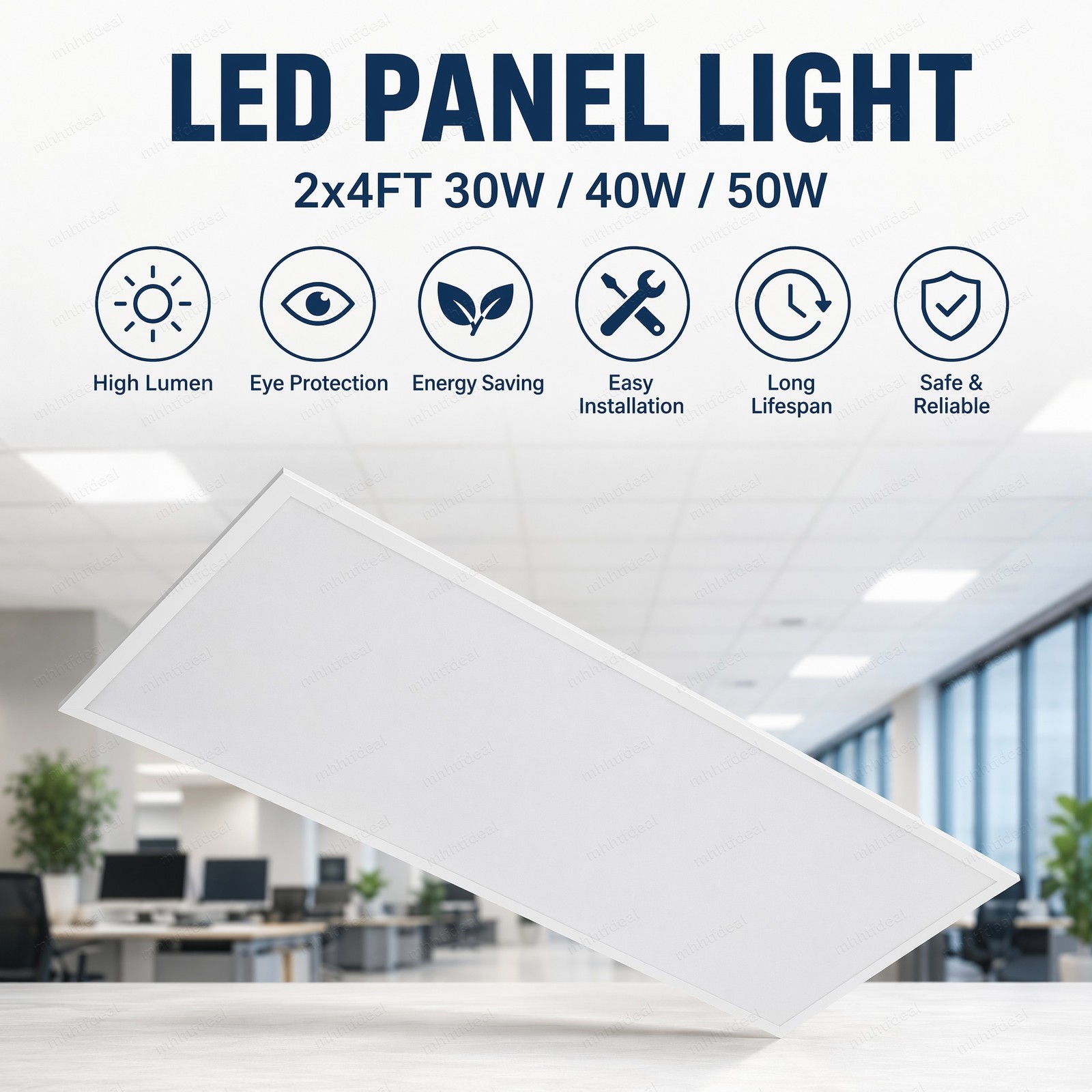 2PACK 2x4 FT LED Panel Light Thin Recessed Ceiling High Brightness Flicker Free