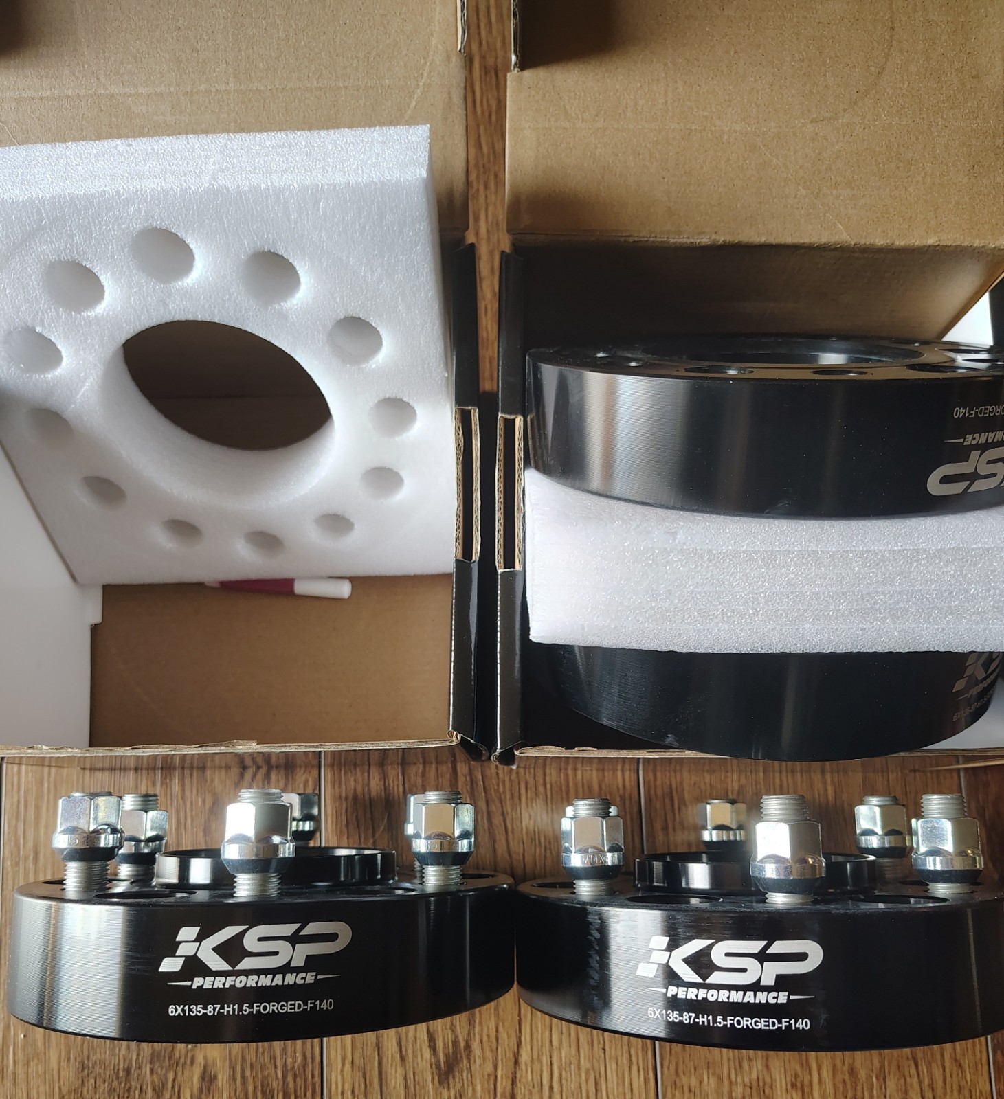 4 Pack - KSP Performance Wheel Spacers 6X135-87-H1.5-FORGED-F140 - Black - NEW