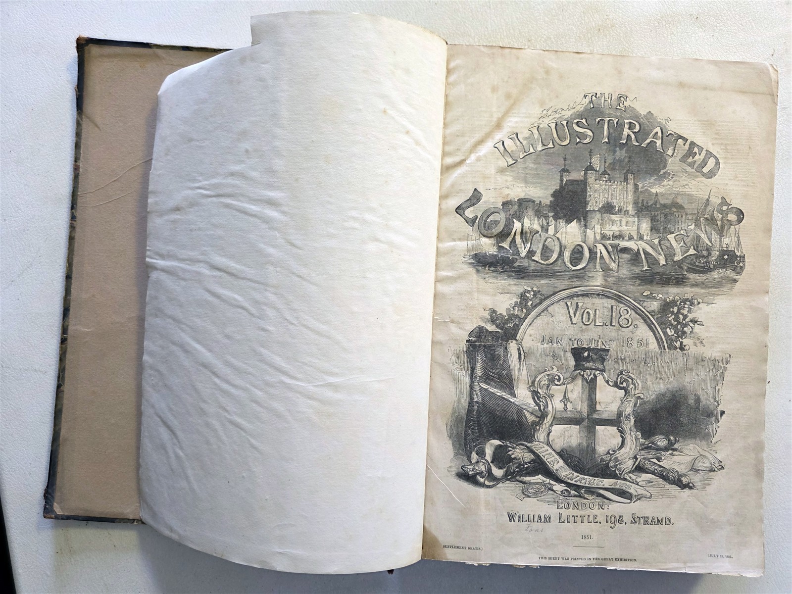 London Illustrated News 1851 Jan-June Half Year Bound Weekly Newspapers