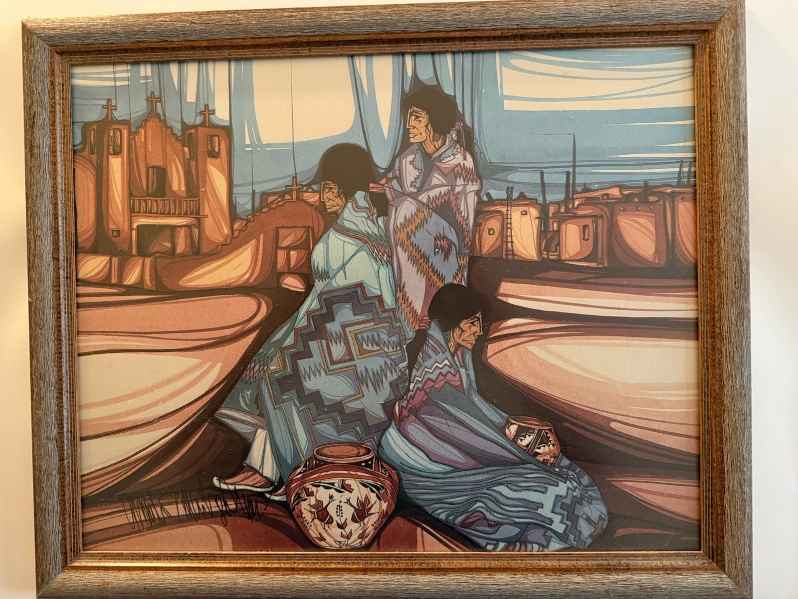 Signed Amado Pena art from his Santa Fe gallery during the annual Indian Market Signed Amado Pena art from his Santa Fe gallery during the annual Indian Market