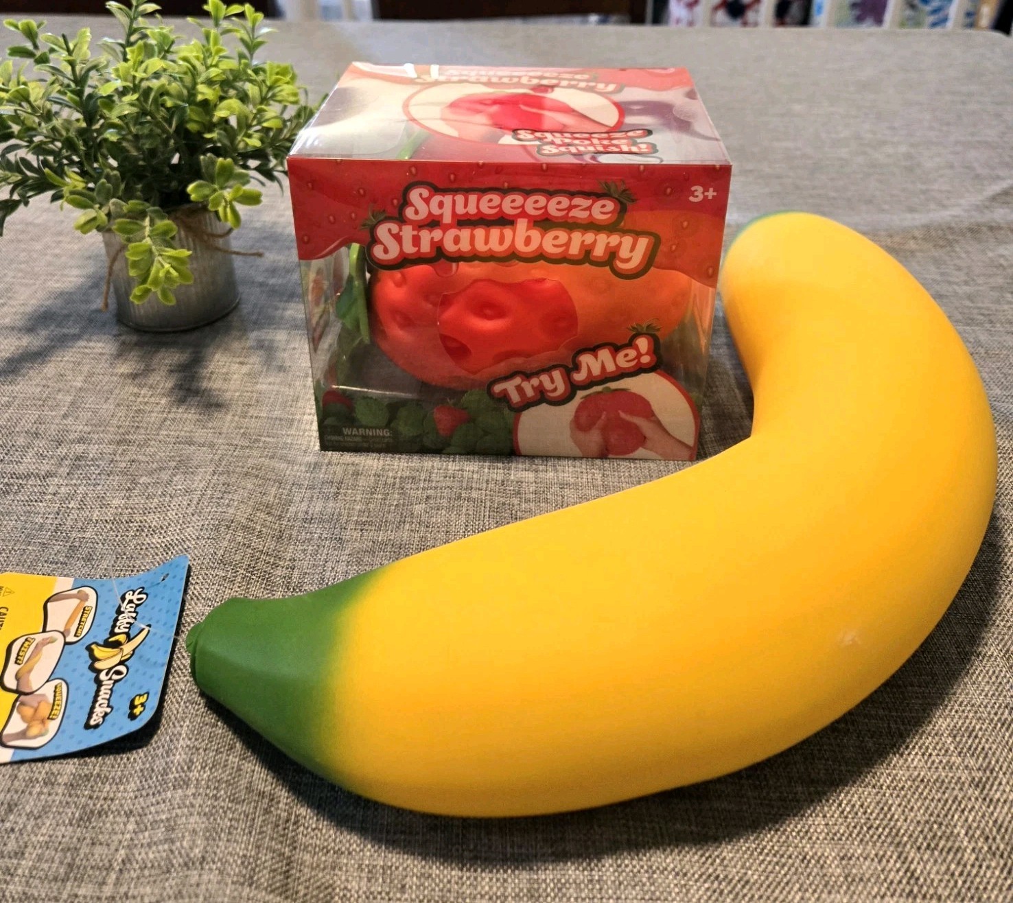 π Lot of 2 Sunny Days Squeezy Squishy Jumbo Strawberry & Banana Toyπ π Lot of 2 Sunny Days Squeezy Squishy Jumbo Strawberry & Banana Toyπ