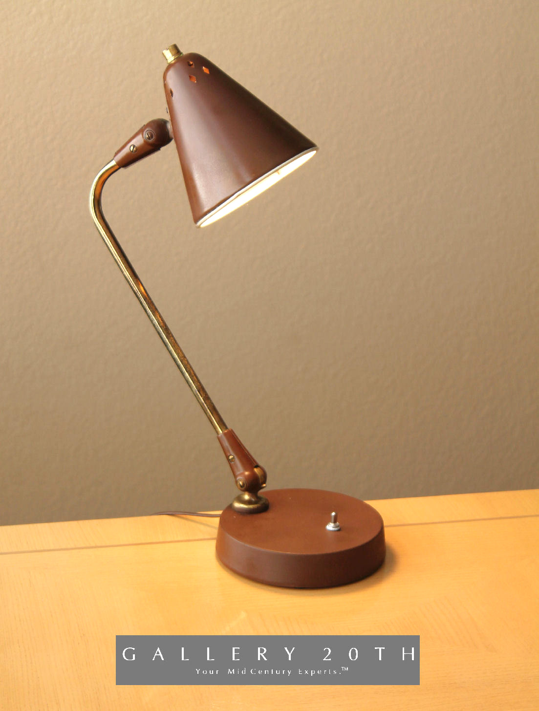 SWEET KURT VERSEN DESK LAMP THURSTON MCM LIGHTOLIER VTG 50'S KNOLL MID CENTURY