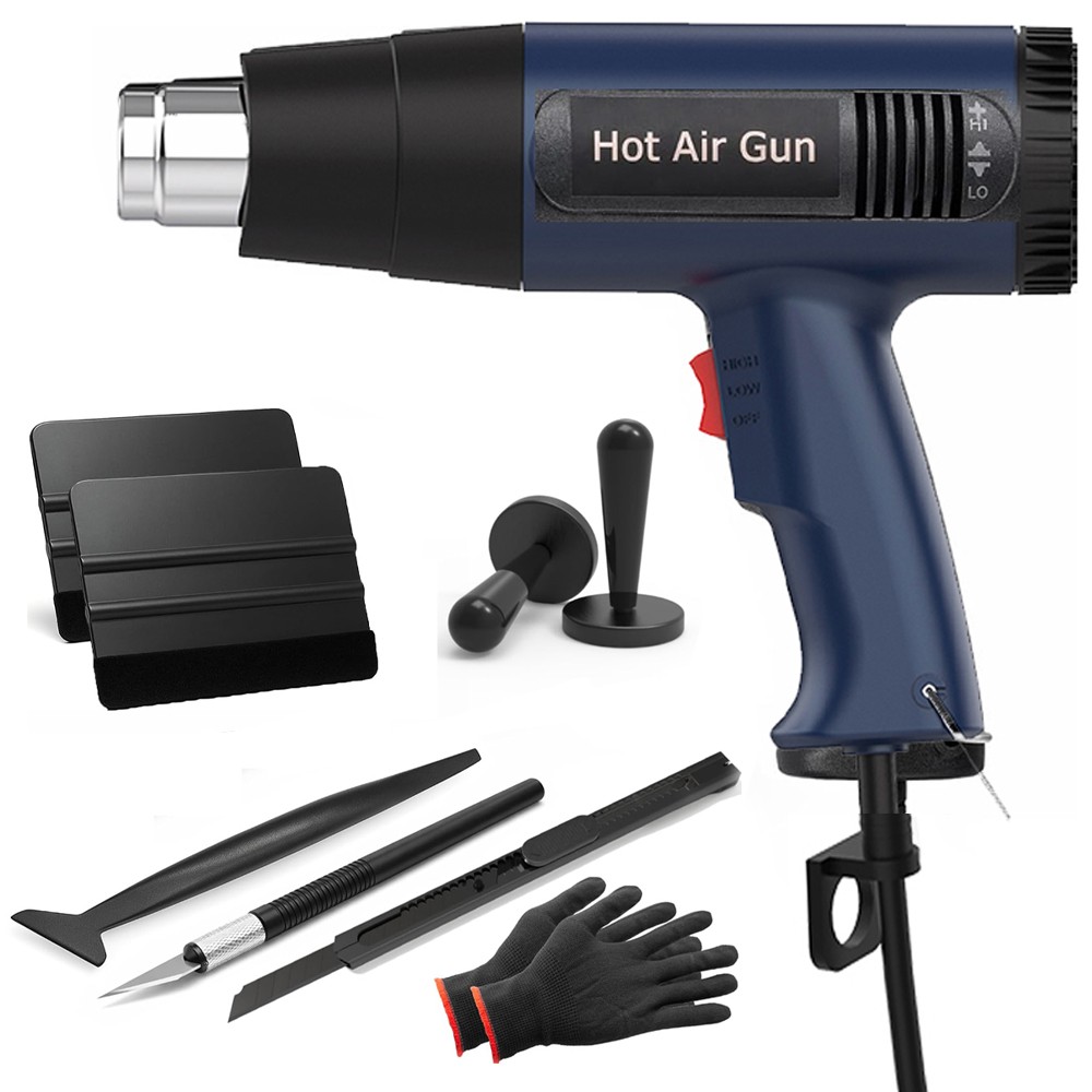 2000W Heat Gun Electric Hot Air Gun Dual Temperature 4 Nozzles  Tool Wrap Set