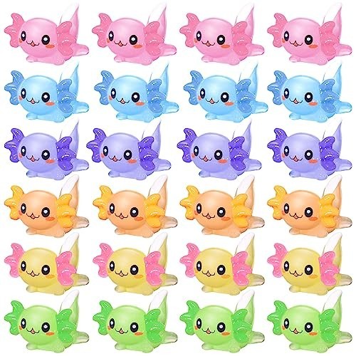 300 Pcs Mini Axolotl Resin Figures Set, Multicolor Miniature Animal Toys