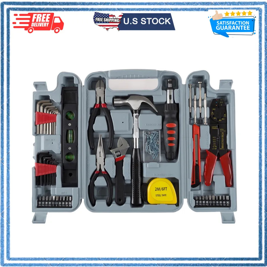 Stalwart 130PC Tool Set Hand Tools Home Improvement Kit Gray Stalwart 130PC Tool Set Hand Tools Home Improvement Kit Gray