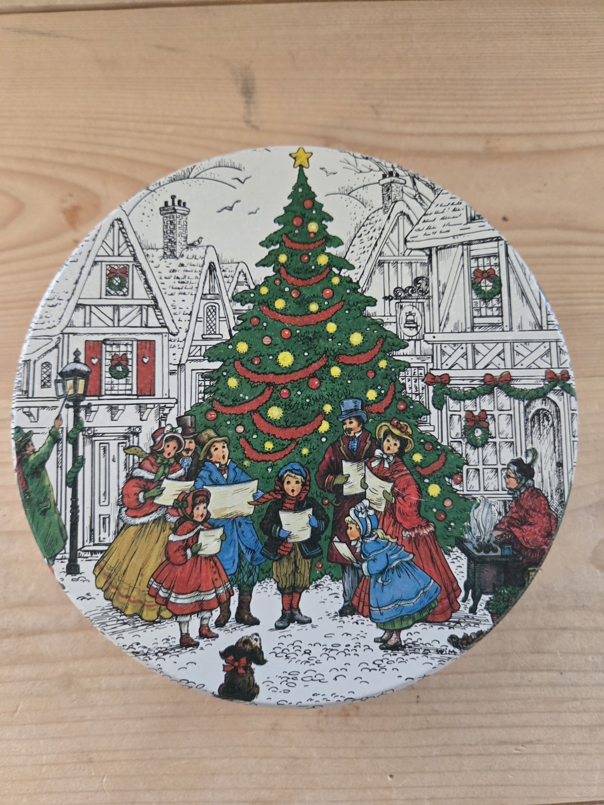 Vintage Christmas Tree 1989 Potpourri Press Tin Storage Excellent condition