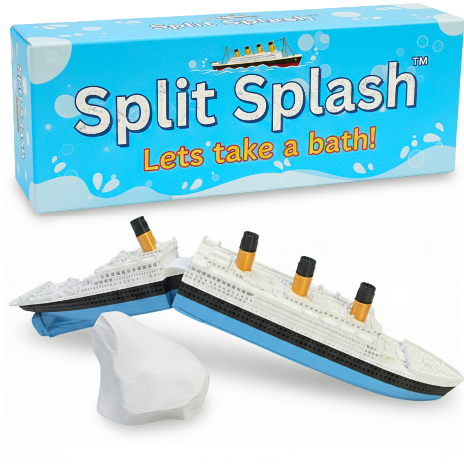 SplitSplash™ Realistic Split in half Titanic Bath Toy and Pool Toy Blue SplitSplash™ Realistic Split in half Titanic Bath Toy and Pool Toy Blue