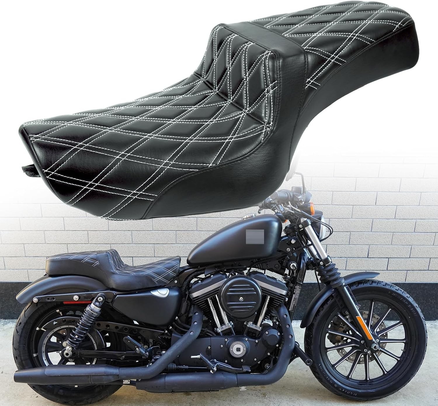 2-Up Driver Passenger Seat for Harley Sportster XL883 XL1200 Iron 883 2004-2022