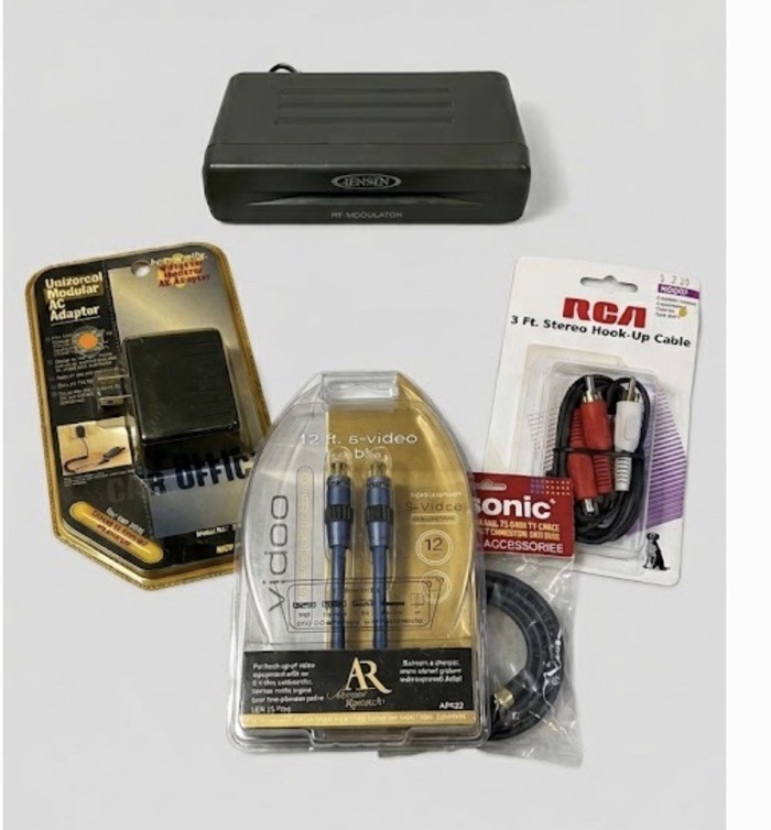 Retro TV Connection Kit - Jensen RF Modulator + S-Video, RCA Audio & Coax Cables