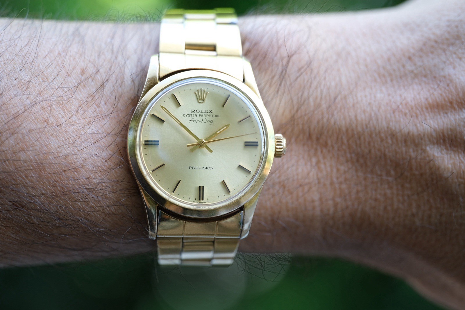Rare 1960s Rolex Air King 5506 Automatic Gold Capped Rolex Bracelet WHOLE VIBE
