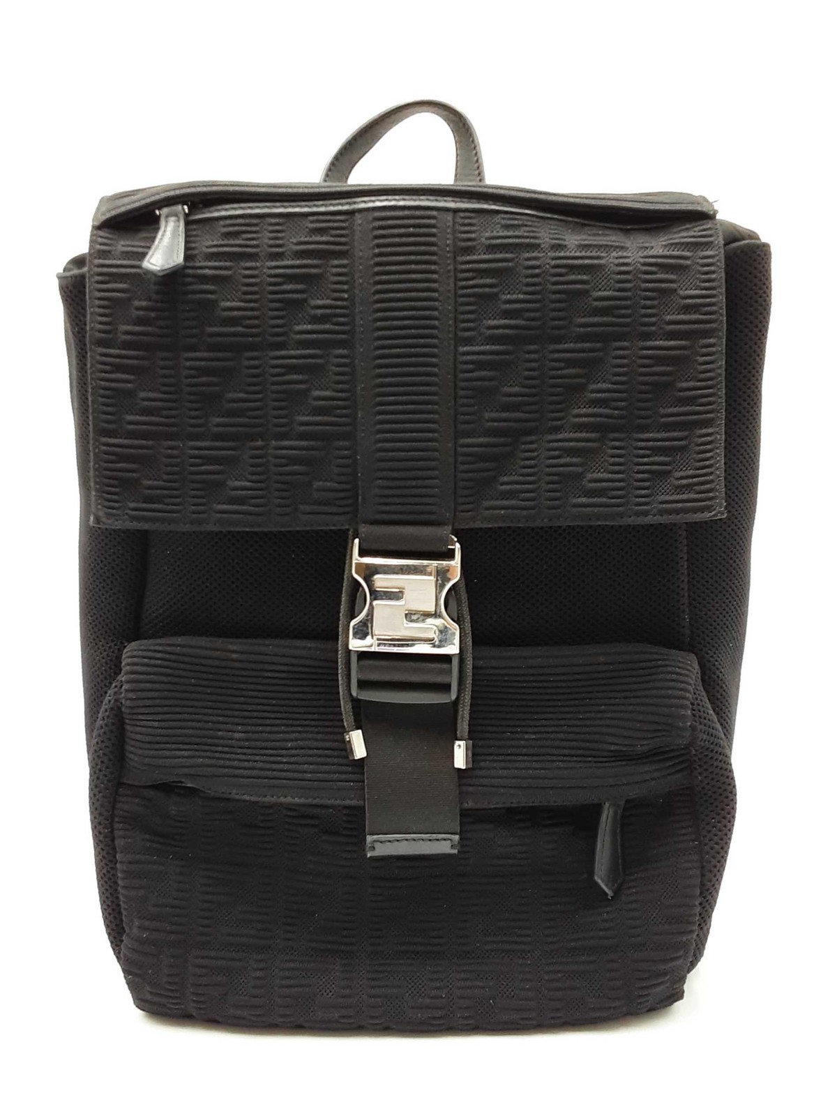 Fendi Fendiness Backpack In Black Ff Logo Jacquard Canvas & Leather Fw0626wzxdu Fendi Fendiness Backpack In Black Ff Logo Jacquard Canvas & Leather Fw0626wzxdu