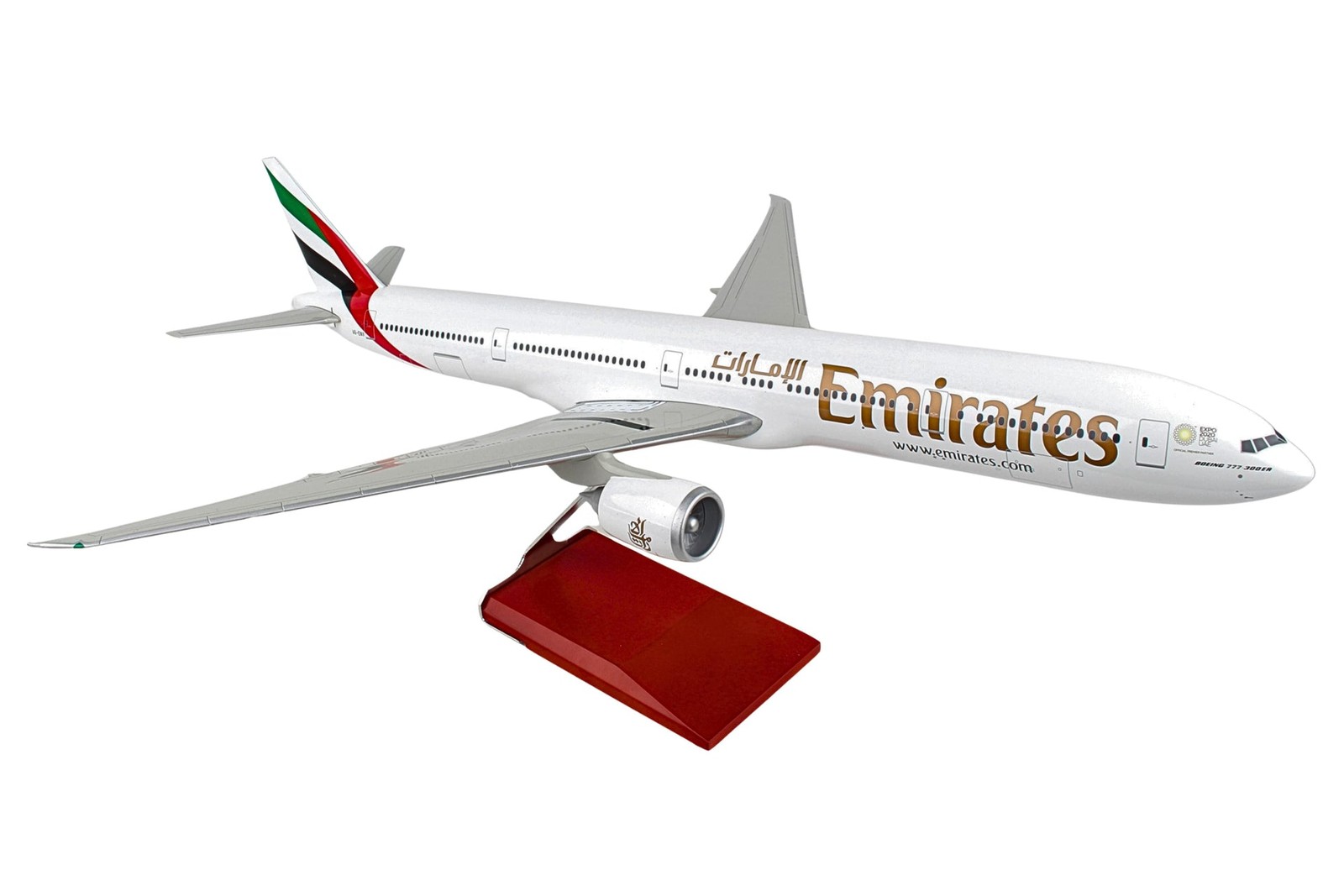 Skymarks SKR9402 Emirates Boeing 777-300ER A6-ENV Desk 1/100 Jet Model Airplane