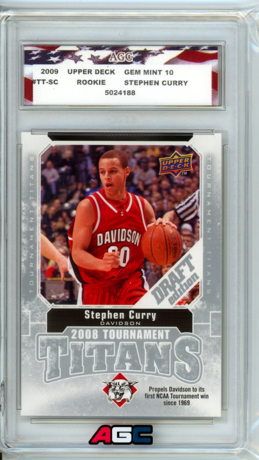 2009-10 Upper Deck Draft Edition #TT-SC Stephen Curry RC Rookie AGC 10 Gem Mint