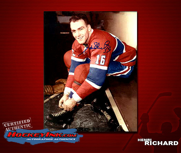 HENRI RICHARD Signed Montreal Canadiens 8 x 10 Photo - 70137