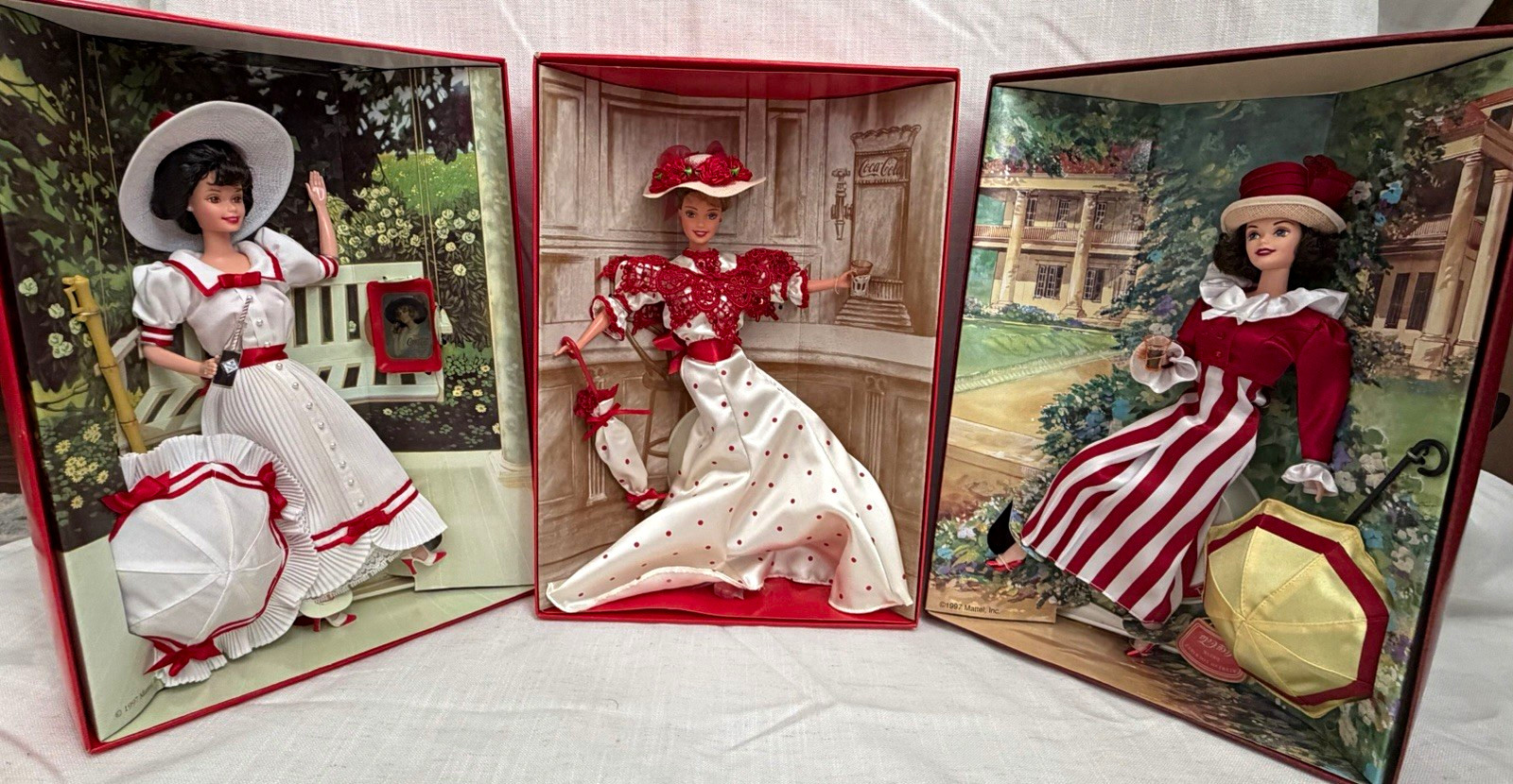 Mattel Coca-Cola Fashion Classic Series Barbie Lot of 3 1997 COA & NRFB