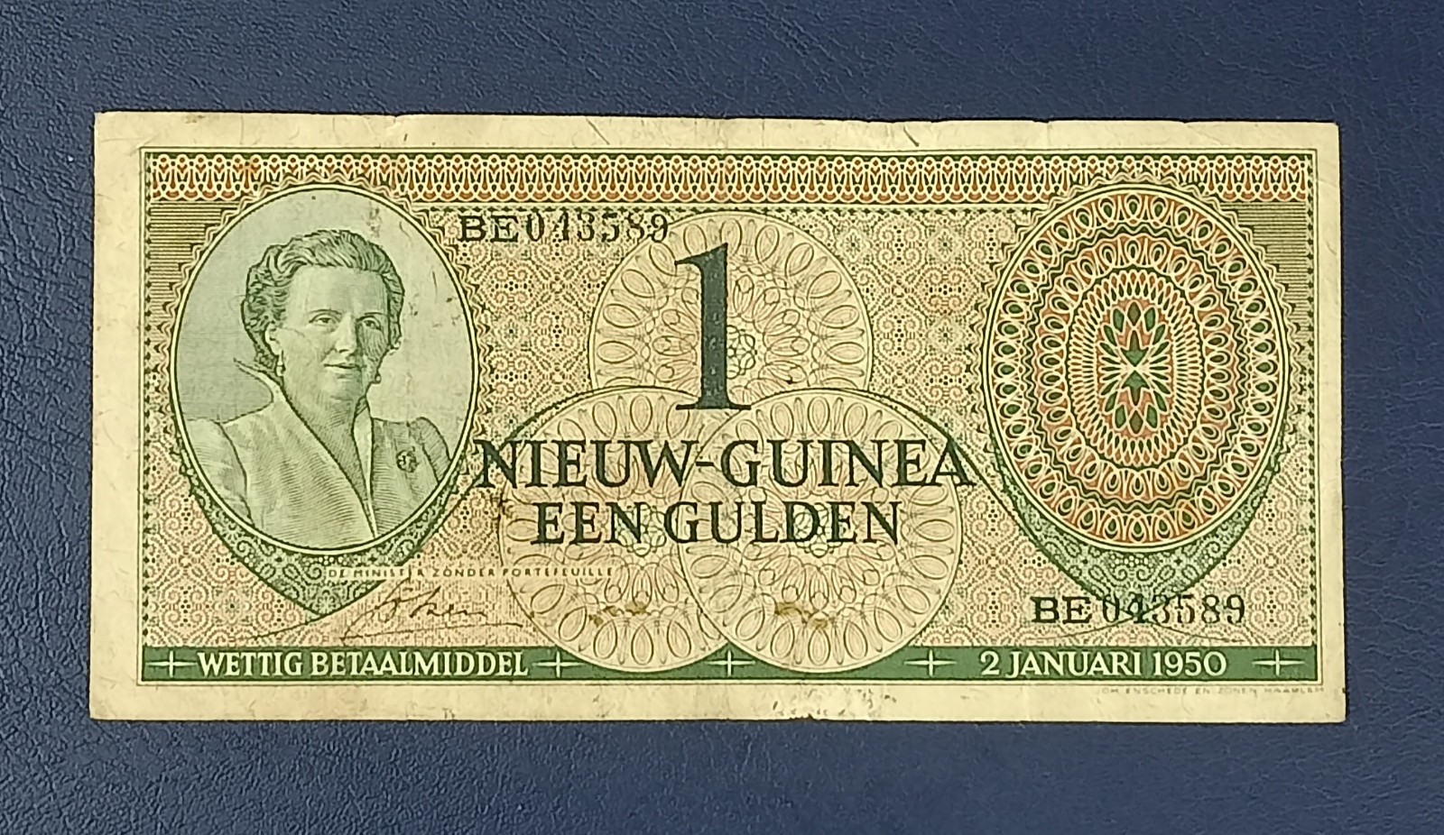 Netherlands Nieuw Guinea 1 Gulden 1950 Rare