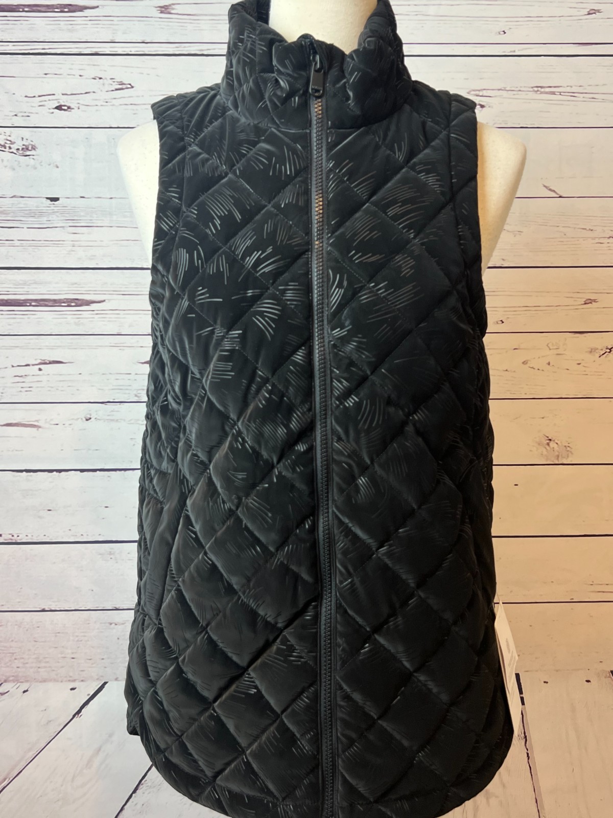 Athleta Whisper Featherless Lux Vest Full Zip Black 467768 XS Extra Small NWT