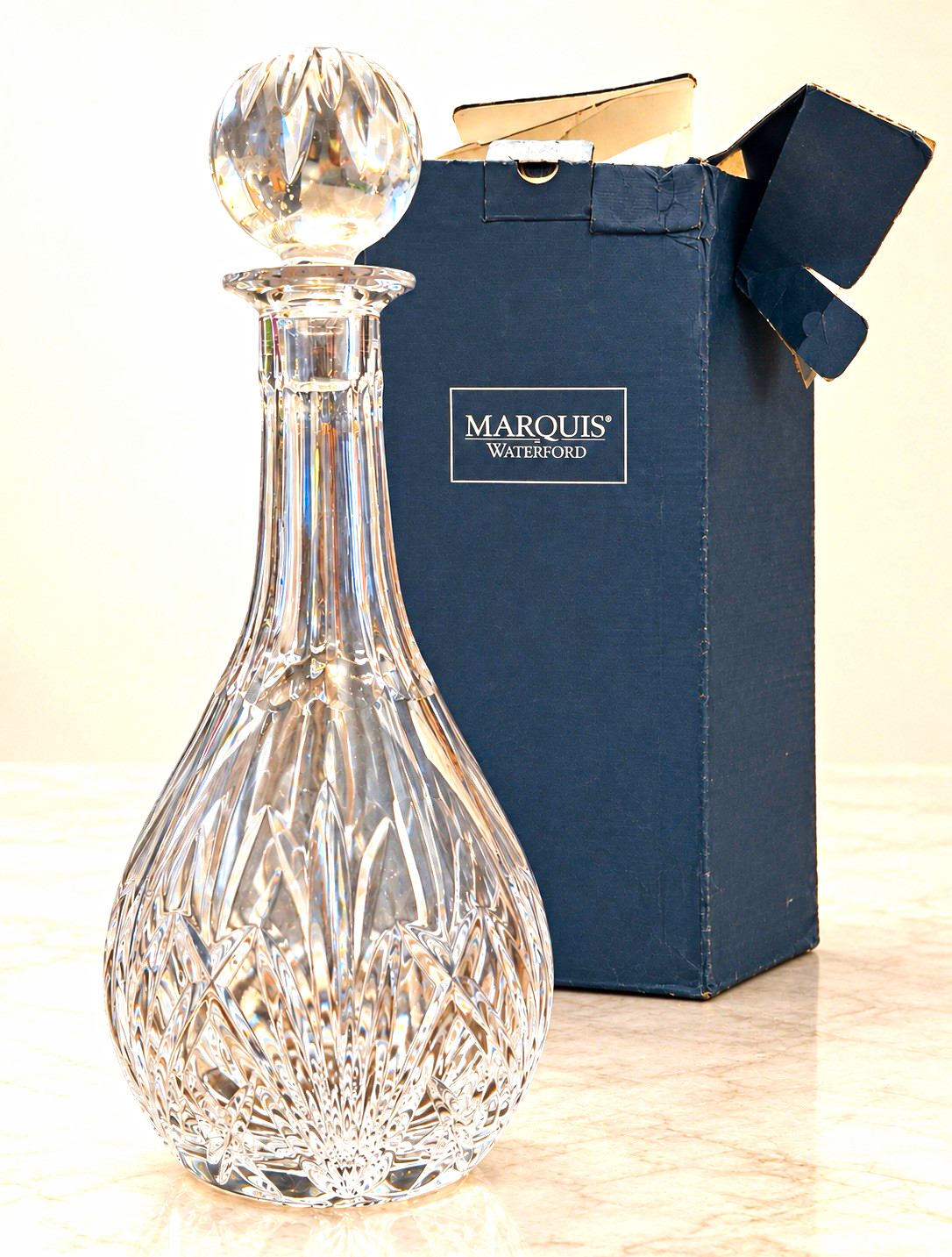 Marquis by Waterford Brookside Wine Decanter Crystal Stopper 750mL Poland Marquis by Waterford Brookside Wine Decanter Crystal Stopper 750mL Poland