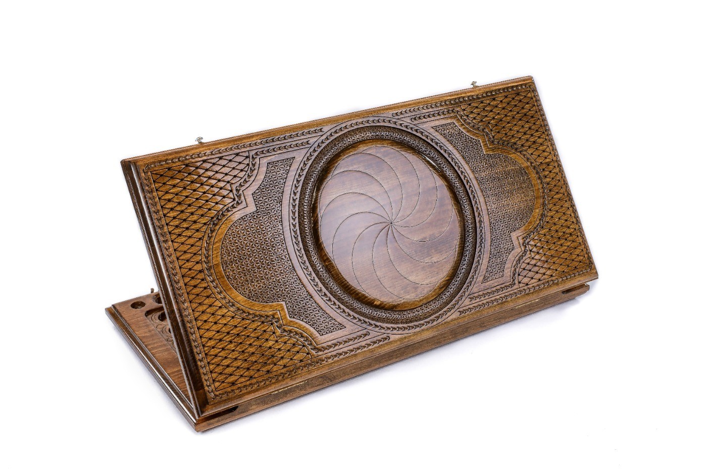 Handmade Armenian Backgammon Set Carved Beech Wood Eternity Sign Nardi Tavl