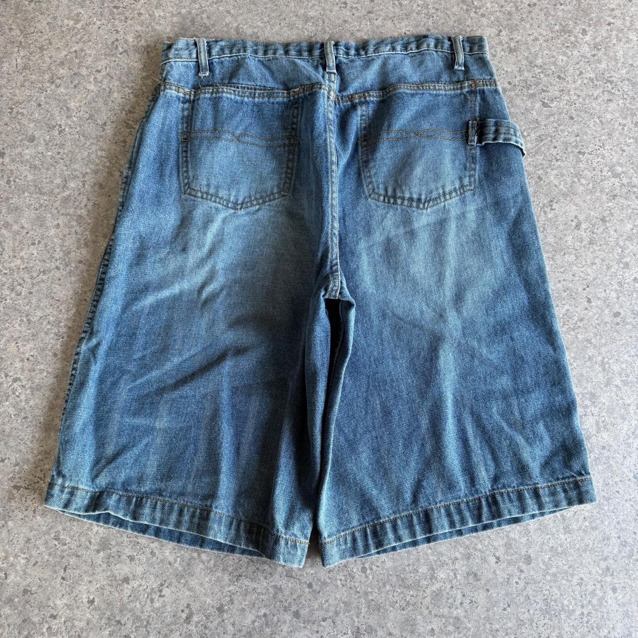 Steve & Barrys Vintage Y2K Baggy Skater Jorts Wide Leg Denim Shorts Blue Mens 34