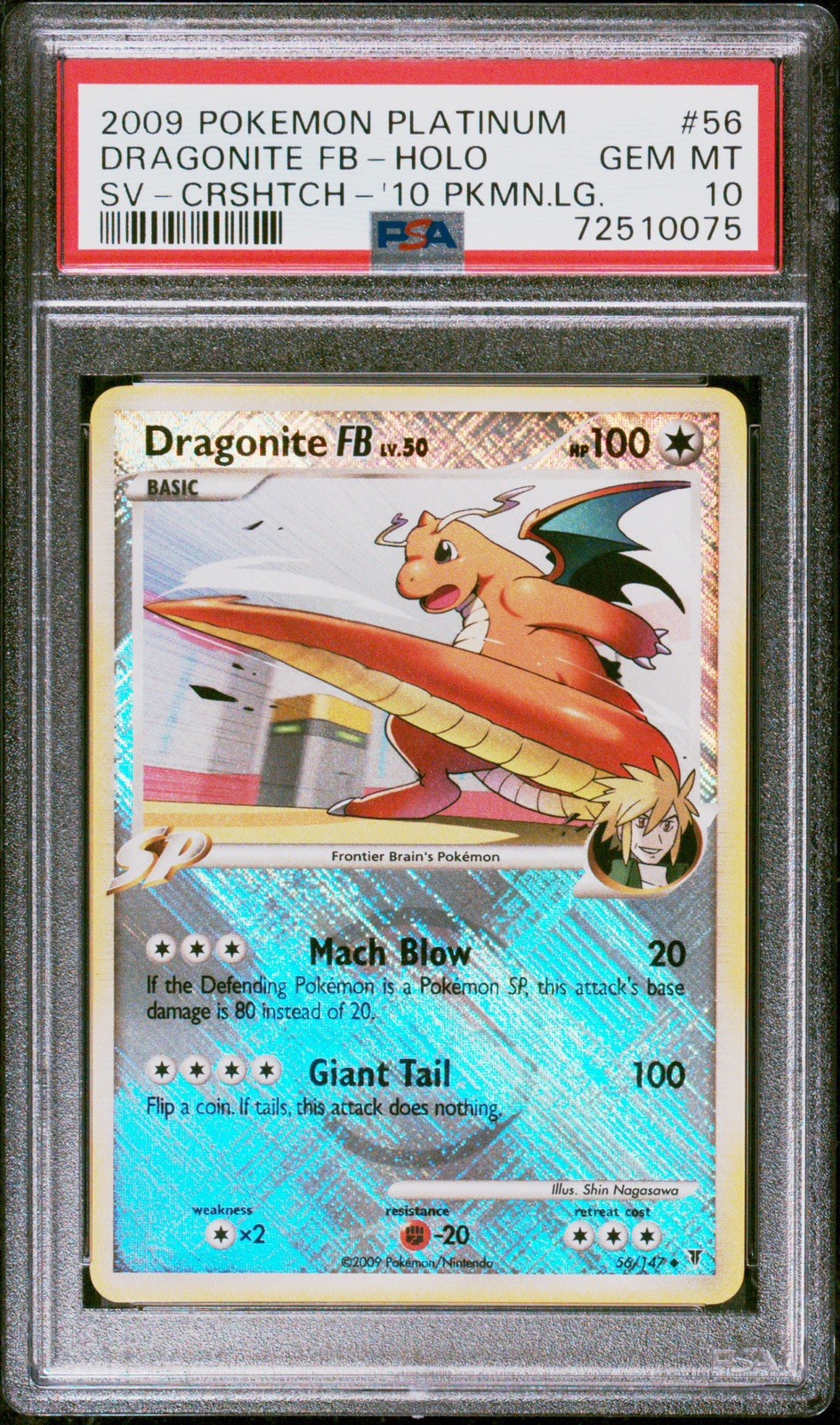 2009 POKEMON PLATINUM SV #56 DRAGONITE FB-HOLO SV-CRSHTCH-\'10 PKMN.LG. PSA 10 2009 POKEMON PLATINUM SV #56 DRAGONITE FB-HOLO SV-CRSHTCH-\'10 PKMN.LG. PSA 10