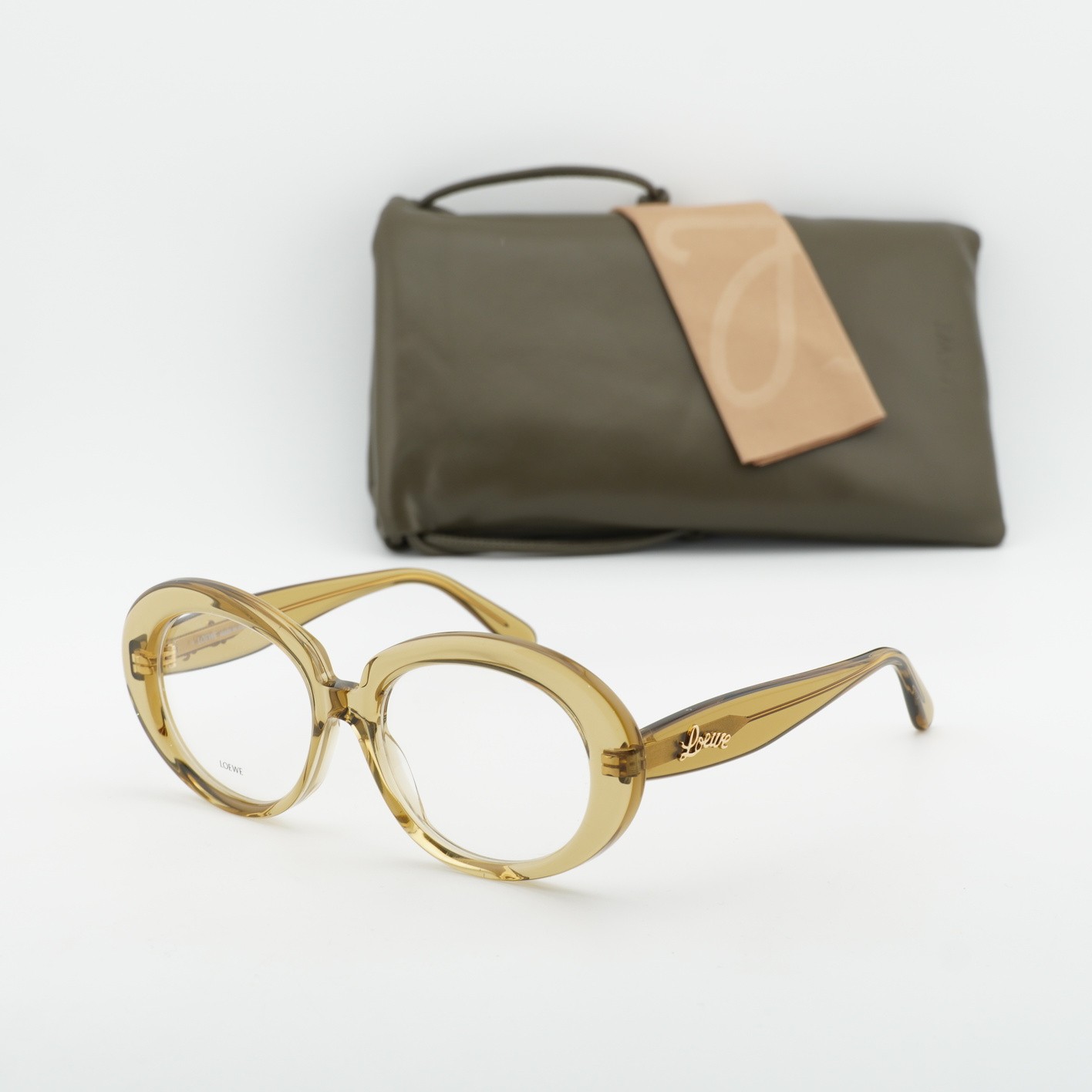 Loewe LW50089I 096 Shiny Dark Green 53mm Eyeglasses New Authentic