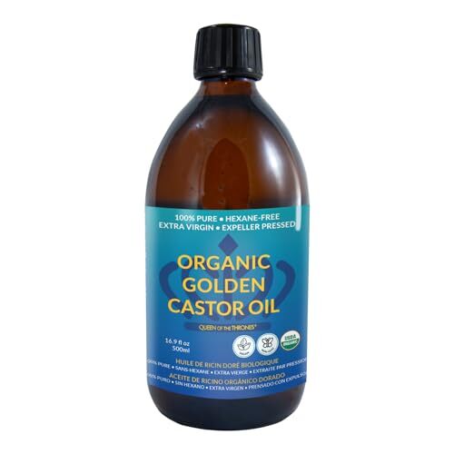 QUEEN OF THE THRONES Organic Golden Castor Oil - 500mL 16.9oz | 100% Pure & E...