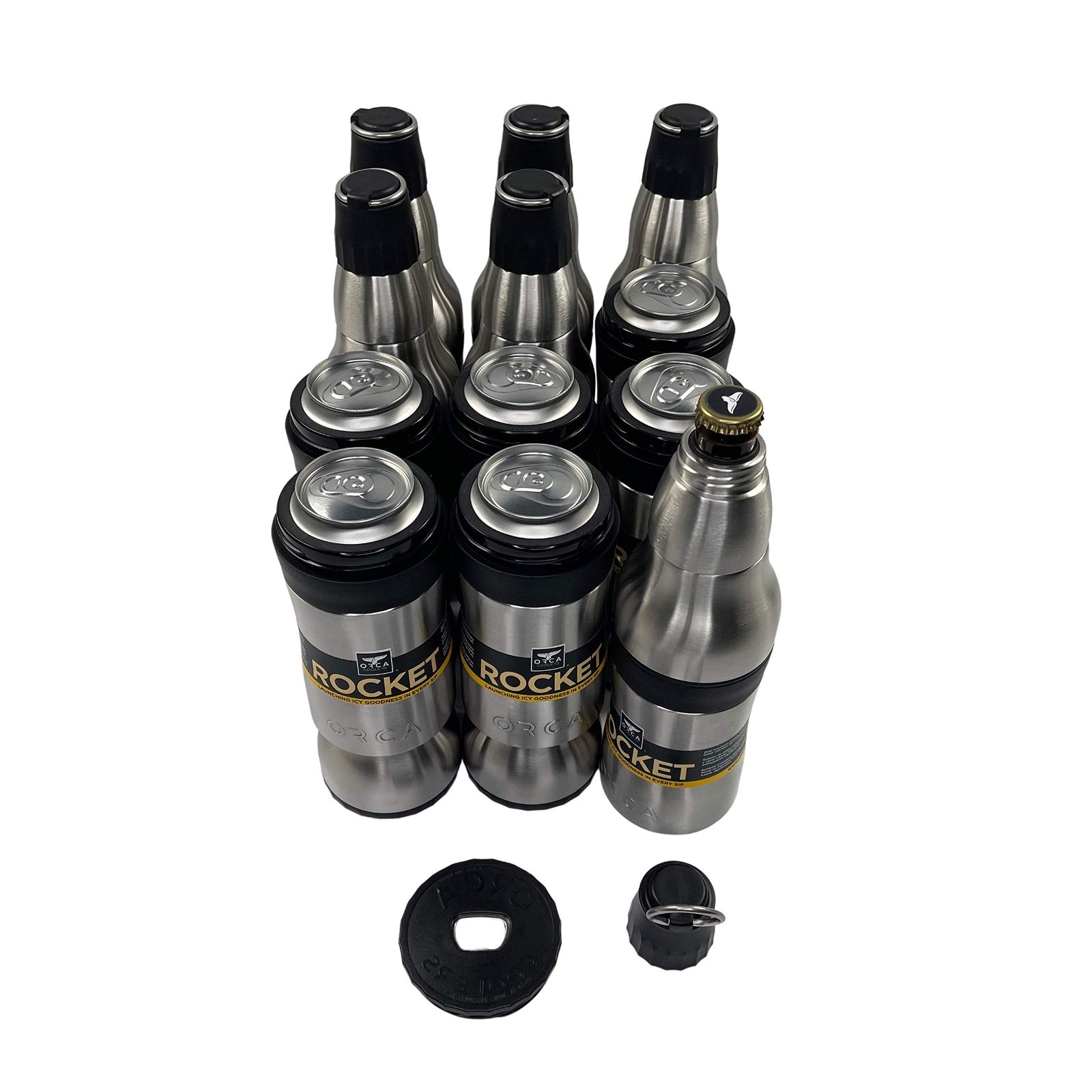 12 Pack ORCA Rocket Bottle & Can Holder Double Walled Vacuum Sealed Cooler