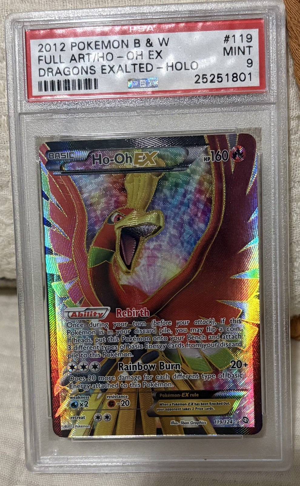 Pokemon Ho-Oh EX Dragons Exalted Full Art #119 PSA 9 Mint
