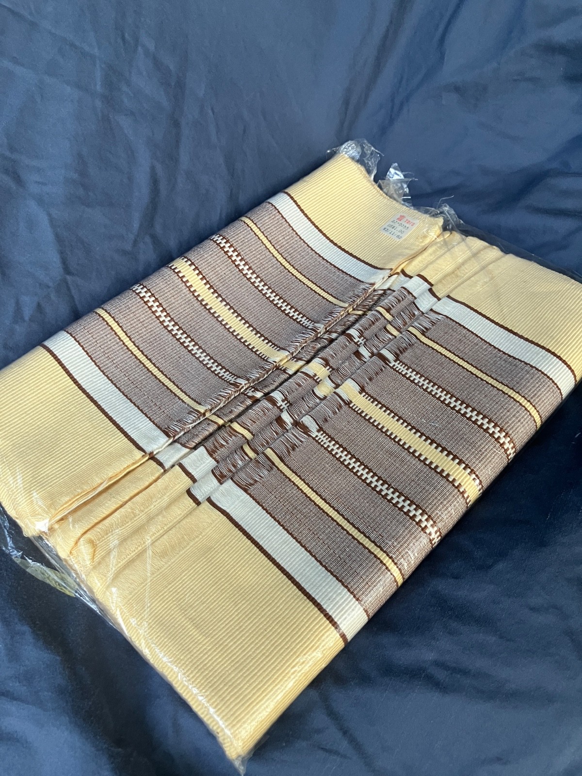 12 loom-woven Philippines cotton placemats CONTINUOUS UNCUT NWT brown, yellow