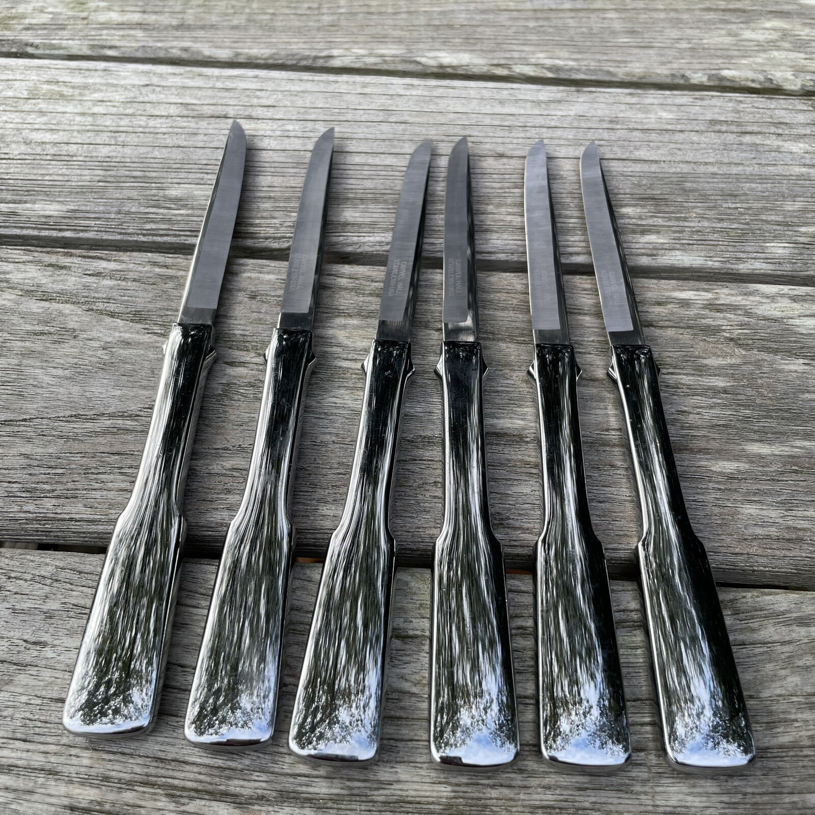 Carvel Hall Stainless Steel Knife Set of 6 Steak Knives Stainless Silver USA
