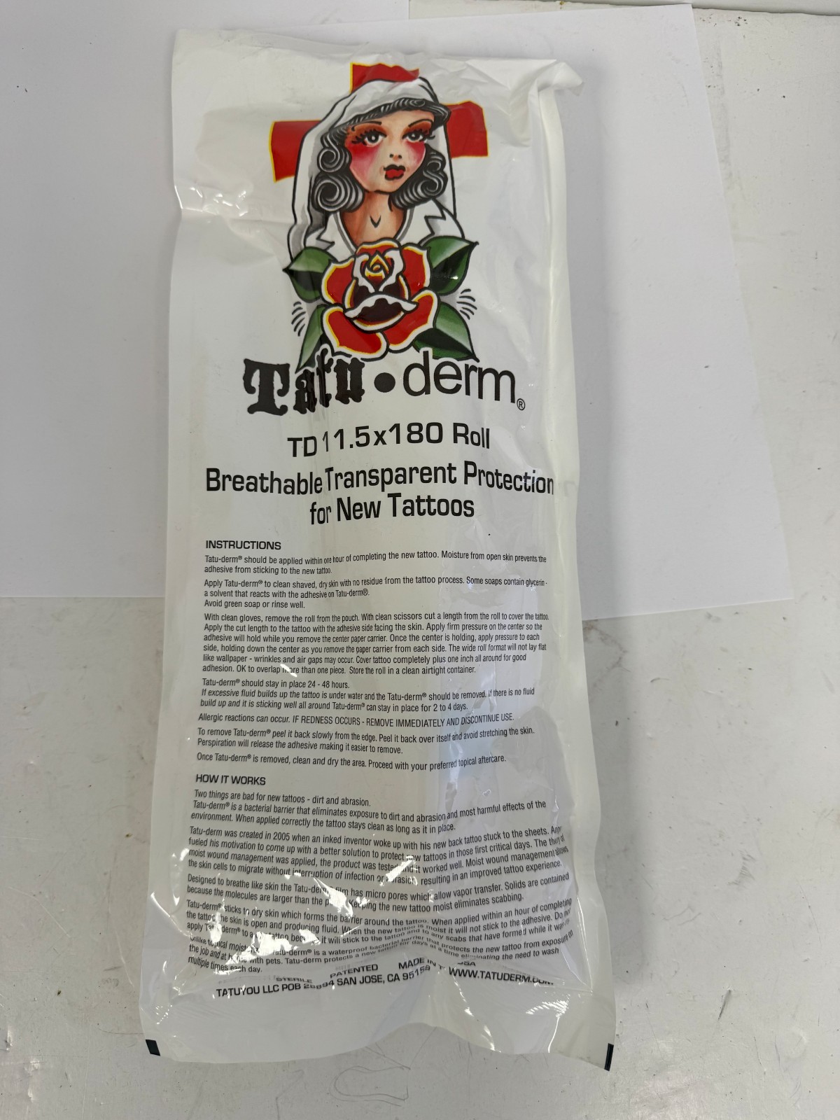 Tatu-Derm Clear Tattoo Bandage Aftercare TD 11.5\