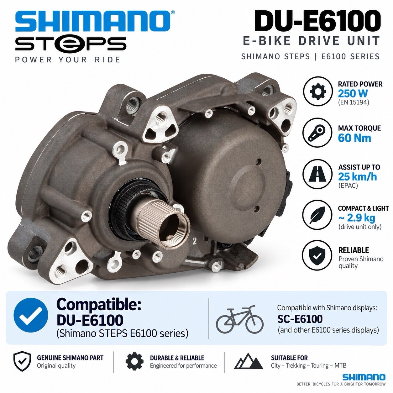 Shimano Steps DU-E6100 Drive unit 36V/250W - NEU NEW