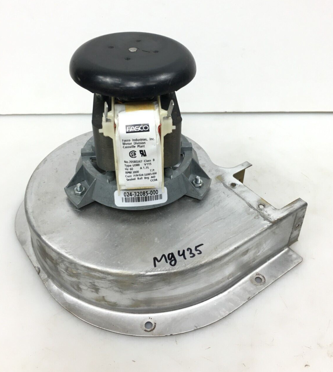 FASCO 7058-0267 Draft Inducer Blower Motor Assembly 024-32085-000 used #MG435