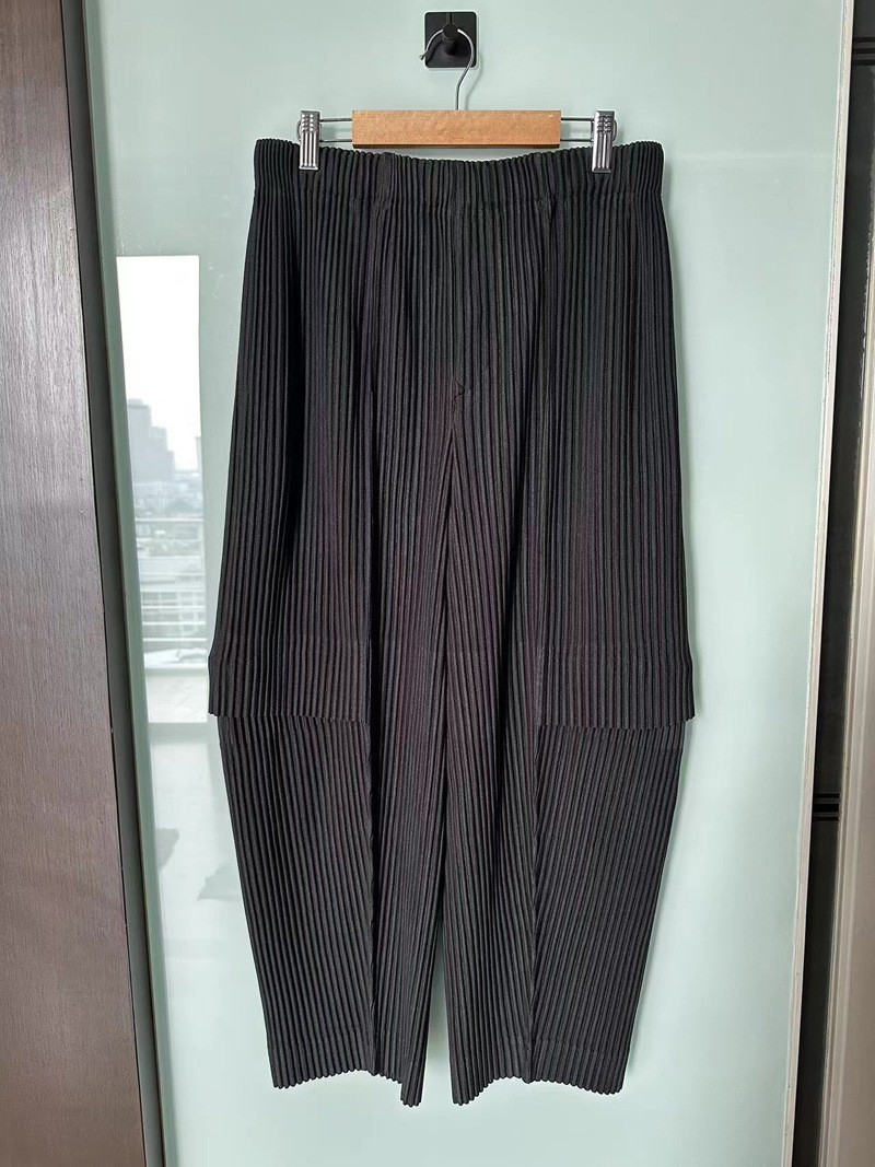 Japan Homme Plisse ISSEY MIYAKE Straight Leg Black Casual Pants JF144
