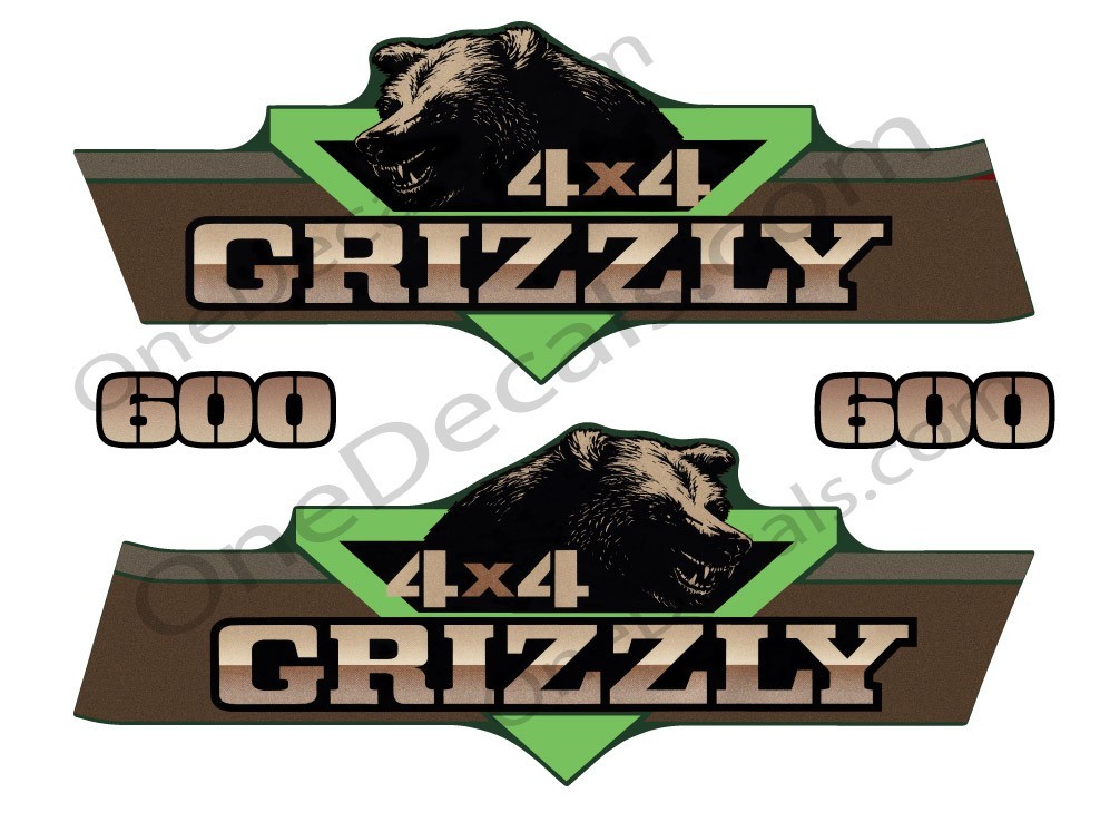 1998 Yamaha Grizzly 600 4x4 YFM600 OEM Graphic Set decal emblem Front Fender